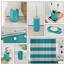Clara Clark Badezimmer-Zubehör-Set – 23-teiliges Duschvorhang-Set mit Badezimmer-Mülleimer, blaugrünes Badezimmer-Set, Badezimmer-Sets mit Duschvorhang und marineblauen Teppichen