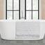 French Connection Nellore Badteppiche, gewebte und perlenbesetzte Badematten, langlebige und dicke Badematten für Badezimmer und Duschvorleger, 66 x 124,5 cm, Weiß