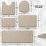 Elvoki 5-teiliges Badezimmerteppich-Set – Memory-Schaum-Badteppiche, rutschfest, ultraweich, wasserabsorbierend, maschinenwaschbar, Badezimmerteppiche – Beige