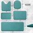 Badaccessoires 4- und 5-teiliges Keramik-Set – Seifenspender, Zahnbürstenhalter, Zahnputzbecher – eleganter und langlebiger Stil zur Verschönerung Ihres Badezimmers Large Aquamarin / Meeresdesign