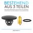 Bächlein Universeller Pop Up Waschbeckenstöpsel - Abflusssieb in Matt Schwarz für Waschtische - 36-38 mm Abfluss Ablauf Ventil-Stopfen mit Haarsieb