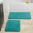 Lavish Home Badvorleger, Memory-Schaumstoff, langflorig, blau, 2-teilig Seafoam