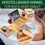 SereneLife Badewannenbrett Bambus Natur – Ausziehbares Tablett mit Geschenkbox rutschfeste Badewannenablage Wellness Zubehör aus Holz für Bücher, Wein, Snacks & Selfcare