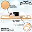 Homemaid Living Bamboo Bathtub Tray - Expandable Bathroom Bathtub Table Tray with Reading Rack or Tablet Holder - Bath Tray with Wine Glass Holder, Bathroom Caddy, Fits All Bathtubs (Natural Bamboo)