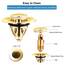 Pop up Abflussstopfen Universal Edelstahl-RüCkprall Kern Push-Typ Ablaufgarnitur Sieb Mit 2 Dichtungen füR Zwischen 32~38 mm Bad KüChen Waschbecken Abfluss ZubehöR (Gold)