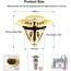 Pop up Abflussstopfen Universal Edelstahl-RüCkprall Kern Push-Typ Ablaufgarnitur Sieb Mit 2 Dichtungen füR Zwischen 32~38 mm Bad KüChen Waschbecken Abfluss ZubehöR (Gold)