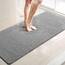 LuxStep Duschmatte, Badewannenmatte, 61 x 81,3 cm, rutschfeste Badematte mit Abfluss, schnell trocknend, PVC-Luffa-Badematte für Badewanne, Dusche, Badezimmer (phthalatfrei, grau)