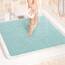 LuxStep Duschmatte, Badewannenmatte, 61 x 61 cm, rutschfeste Badematte mit Ablauf, schnell trocknende PVC-Luffa-Badematte für Badewanne, Dusche, Badezimmer (phthalatfrei, grün)