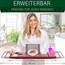 SereneLife Badewannenbrett Bambus – Ausziehbares Tablett mit Halterung Badewannenablage mit rutschfesten Silikon-Griffen Wellness Zubehör und Wellness Tablett für Bücher Wein Snacks