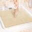 LuxStep Duschmatte, Badewannenmatte, 61 x 61 cm, rutschfeste Badematte mit Abfluss, schnell trocknend, PVC-Luffa-Badematte für Badewanne, Dusche, Badezimmer (phthalatfrei, Khaki)