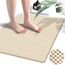godehone Duschmatten, rutschfest, ohne Saugnäpfe, PVC-Luffa-Badezimmermatten, Luffa-Matten für Dusche und Badezimmer, schnell trocknend, 60 x 87 cm, Beige
