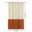 Alyvia Spring Wasserdichter Stoff-Duschvorhang, weicher und Leichter Stoff-Duschvorhang, 3 Magnete unten, Hotelqualität und maschinenwaschbar, Standardgröße 183 x 183 cm, cremefarben und orange