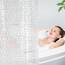 OTraki Duschvorhang Transparent 180 x 180 cm, Eva Anti Schimmel Duschrollo für Badewanne mit Kunststoffhaken und Bleiblocks, Duschvorhang Gewichte mit 3D Halbtransparent Effekt für Badewanne