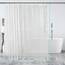 OTraki Duschvorhang Transparent 180 x 180 cm, Eva Anti Schimmel Duschrollo für Badewanne mit Kunststoffhaken und Bleiblocks, Duschvorhang Gewichte mit 3D Halbtransparent Effekt für Badewanne