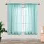 Grüne Badezimmer-Vorhänge, 2 Paneele, kurz, halbtransparent, für kleine Fenster, Dusche, Schlafzimmer oder Küche, 114 cm Länge
