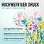 arteneur® - Bunte Blumen - Anti-Schimmel Duschvorhang 180x200 - Recycelt mit Öko-Tex Standard 100 - Beschwerter Saum, Blickdicht, Wasserdicht, Waschbar, 12 Ringe & E-Book