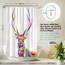arteneur® - Bunter Hirsch - Anti-Schimmel Duschvorhang 180x200 - Recycelt mit Öko-Tex Standard 100 - Beschwerter Saum, Blickdicht, Wasserdicht, Waschbar, 12 Ringe & E-Book mit Reinigungs-Tipps