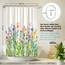 arteneur® - Bunte Blumen - Anti-Schimmel Duschvorhang 180x200 - Recycelt mit Öko-Tex Standard 100 - Beschwerter Saum, Blickdicht, Wasserdicht, Waschbar, 12 Ringe & E-Book