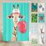 arteneur® - Giraffe - Anti-Schimmel Duschvorhang - Recycelt 180x200 mit Öko-Tex Standard 100 - Beschwerter Saum, Blickdicht, Wasserdicht, Waschbar, Ringe & E-Book