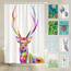 arteneur® - Bunter Hirsch - Anti-Schimmel Duschvorhang 180x200 - Recycelt mit Öko-Tex Standard 100 - Beschwerter Saum, Blickdicht, Wasserdicht, Waschbar, 12 Ringe & E-Book mit Reinigungs-Tipps