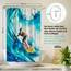 arteneur® - Wasserfarben Surfer - Anti-Schimmel Duschvorhang 180x200 - Recycelt mit Öko-Tex Standard 100 - Beschwerter Saum, Blickdicht, Wasserdicht, Waschbar, 12 Ringe & E-Book