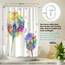 arteneur® - Bunte Pusteblume - Anti-Schimmel Duschvorhang 180x200 - Recycelt mit Öko-Tex Standard 100 - Beschwerter Saum, Blickdicht, Wasserdicht, Waschbar, 12 Ringe & E-Book mit Reinigungs-Tipps