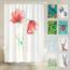 arteneur® - Mohnblume - Anti-Schimmel Duschvorhang 180x200 - Öko-Tex Standard 100 - Beschwerter Saum, Blickdicht, Wasserdicht, Waschbar, 12 Ringe