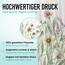 arteneur® - Vintage Blumen - Anti-Schimmel Duschvorhang 120x200 - Recycelt mit Öko-Tex Standard 100 - Beschwerter Saum, Blickdicht, Wasserdicht, Waschbar, 8 Ringe