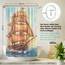 arteneur® - Wasserfarben Piratenschiff - Anti-Schimmel Duschvorhang 180x200 - Recycelt mit Öko-Tex Standard 100 - Beschwerter Saum, Blickdicht, Wasserdicht, Waschbar, 12 Ringe & E-Book