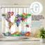 arteneur® - Weltkarte - Anti-Schimmel Duschvorhang - Recycelt 240x200 mit Öko-Tex Standard 100 - Beschwerter Saum, Blickdicht, Wasserdicht, Waschbar, 16 Ringe & E-Book mit Reinigungs-Tipps