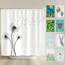 arteneur® - Pusteblume Schwarz und Weiß - Anti-Schimmel Duschvorhang 240x200 - Recycelt mit Öko-Tex Standard 100 - Beschwerter Saum, Blickdicht, Wasserdicht, Waschbar, 16 Ringe