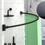 PrettyHome verstellbare gebogene Duschvorhangstange, rostfrei, erweiterbar, Aluminium, Metall, Duschstange, 96-183 cm, Teleskop-Design, exquisites anpassbar für Badezimmer, Chrom