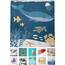 arteneur® - Wasserwelt Blau - Anti-Schimmel Duschvorhang 180x200 - Recycelt mit Öko-Tex Standard 100 - Beschwerter Saum, Blickdicht, Wasserdicht, Waschbar, 12 Ringe & E-Book mit Reinigungs-Tipps