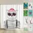 arteneur® - Hipster Katze Berlin - Anti-Schimmel Duschvorhang 240x200 - Recycelt mit Öko-Tex Standard 100 - Beschwerter Saum, Blickdicht, Wasserdicht, Waschbar, 16 Ringe & E-Book mit Reinigungs-Tipps