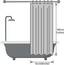 WELTRXE Duschvorhang 92x180cm für Schmale Dusche und Badewanne, Wasserdicht Antibakteriell Eva Vorhang Anti-Schimmel mit Gewicht Magnet Unten, Geometrisch, Semitransparent, 0,15mm Dünn