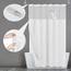 N&Y HOME Set aus Waffelgewebe-Duschvorhang mit einknöpfbarem Innenfutter und 12 weißen Haken, Hotel-Stil, wasserfest, waschbar, Schwerer Stoff, Netzfenster Oben, 180,3 x 182,8 cm, Weiß