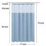 N&Y HOME Set aus Waffelgewebe-Duschvorhang mit einknöpfbarem Innenfutter und Haken, Hotel-Stil, wasserfest und waschbar, Schwerer Stoff, Netzfenster Oben, 180,3 x 182,8 cm, Blau