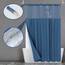 N&Y HOME Set aus Waffelgewebe-Duschvorhang mit einknöpfbarem Innenfutter und Haken, Hotel-Stil, wasserabweisend, waschbar, Schwerer Stoff, Netzfenster Oben, 180,3 x 182,8 cm, Blau (Moonlight Blue)