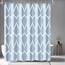 Gelbchu Hellblauer geometrischer Duschvorhang, wasserdichtes Design und Polyester, schnell trocknend, blauer Stoff Duschvorhänge Set für Badezimmer 72x72, langlebig und waschbar mit 12 Haken
