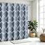 Gelbchu Aegean Blue Bath Duschvorhang, B 60 x H 72, wasserdichtes Design und Polyester, schnell trocknend, beschwerter Saum, Duschvorhänge-Set für Badezimmer, maschinenwaschbar mit 10 Haken