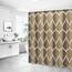 Gelbchu Brauner geometrischer Duschvorhang, wasserdichtes Design und Polyester, schnell trocknend, brauner Stoff Duschvorhänge Set für Badezimmer B 72 x H 72, langlebig und waschbar mit 12 Haken