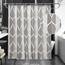 Gelbchu Hellbrauner geometrischer Duschvorhang, wasserdichtes Design und Polyester, schnell trocknend, brauner Stoff Duschvorhänge Set für Badezimmer 72x72, langlebig und waschbar mit 12 Haken