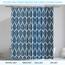Gelbchu Duschvorhang Mondhellblau Stoff Wasserdicht Design und Polyester Schnell trocknend Beschwerter Saum für Badezimmer 183 x 183 cm (B x H) Maschinenwaschbar mit 12 Haken