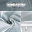 Gelbchu Duschvorhang-Set aus grauem Stoff, geometrisches Muster, B 108 x H 72, wasserdichtes Design und Polyester, schnell trocknend, beschwerter Saum, langlebig und waschbar, mit 12 Haken