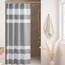 Madison Park Duschvorhang, Waffelgewebe, gestreift, Stoff, Duschvorhang mit 3M-Scotchgard-Feuchtigkeitsmanagement, Premium-Spa-Qualität, Moderne Duschvorhänge für Badezimmer, 137,2 x 198,1 cm, Grau
