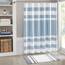 Madison Park Duschvorhang, Waffelgewebe, gestreift, Stoff-Duschvorhänge für Badezimmer, mit 3M-Scotchgard-Feuchtigkeitsmanagement, Premium-Spa-Qualität, moderner Standard, 183 x 183 cm, Blau