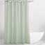 KGORGE Leinen-Duschvorhang, halbtransparent, leicht, Knopfloch, halbsichtbar, schnell trocknend, Duschvorhänge für Badezimmer, Badewanne, Dekoration, graugrün, 183 x 229 cm lang, Haken im Lieferumfang