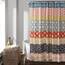 Lush Decor Bohemian-Streifen-Duschvorhang, 183 x 183 cm (B x L), Türkis und Orange, Bezauberndes und auffälliges buntes Design, perfekt für Boho-Badezimmer-Dekor