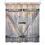 Riyidecor Rustikaler Duschvorhang, Scheunentür, 152 x 183 cm, Bauernhaus, Holzscheune, Vintage-Retro-Dekor, Stoff, Polyester, wasserdicht, 12 Stück Kunststoffhaken WW-YMDV