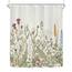 Riyidecor Duschvorhang aus Stoff, grüne Blätter, für Badezimmer, Dekoration, 152x183 cm, florale Blume, botanische Wildblume, dekoratives Bad-Set, wasserdicht, 12 Stück Haken